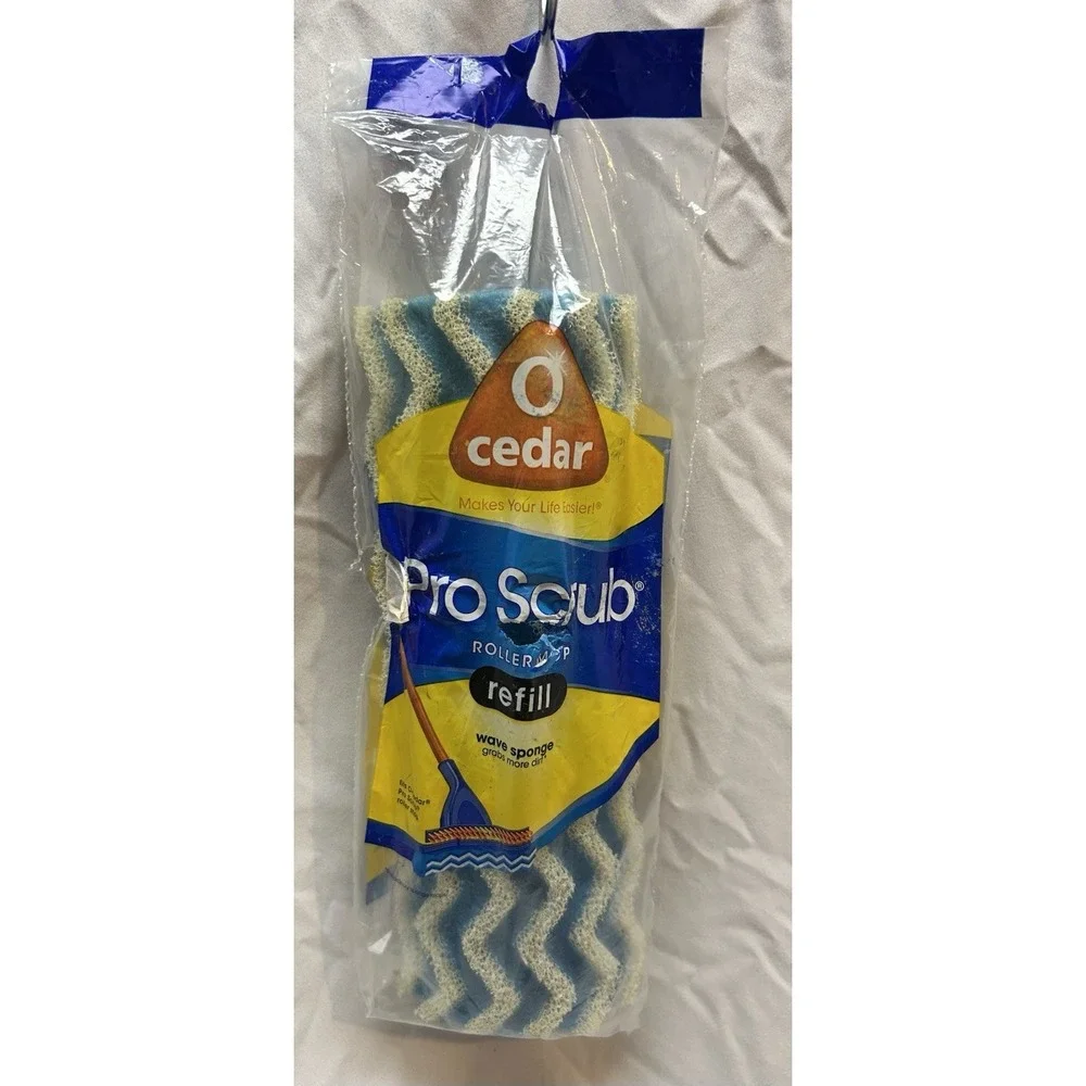 O Cedar Microfiber Pro Scrub Roller Slide On Mop Refill Wave Sponge 10